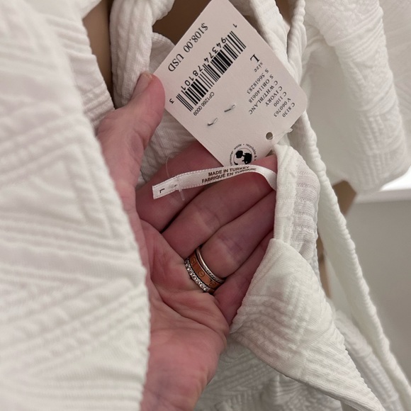 Free People new w tags Violet Mini Dress -white size Large - Picture 3 of 6